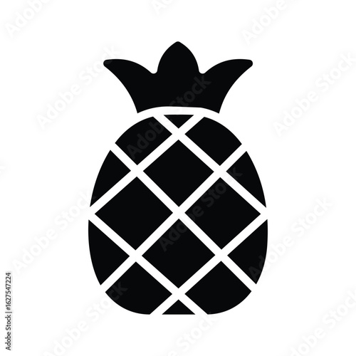 A captivating glyph icon of ripe pineapple fruit