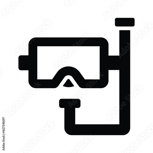Trendy glyph icon of scuba mask diving gear
