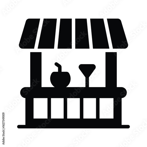 Check out this glyph icon of tropical beach bar