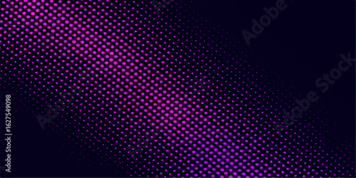 Abstract purple vector background with a metallic grid pattern and illuminated dots