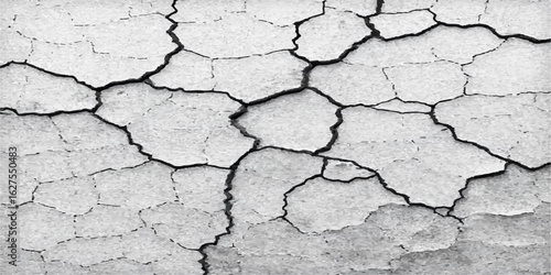 A textured pattern of dry, cracked earth on a brown, arid surface