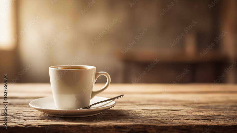Obraz premium 温かいコーヒーと穏やかな光