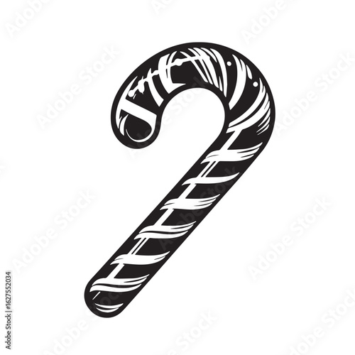 Wallpaper Mural black Candy cane Silhouette Vector, High Quality Illustration on White Background Torontodigital.ca