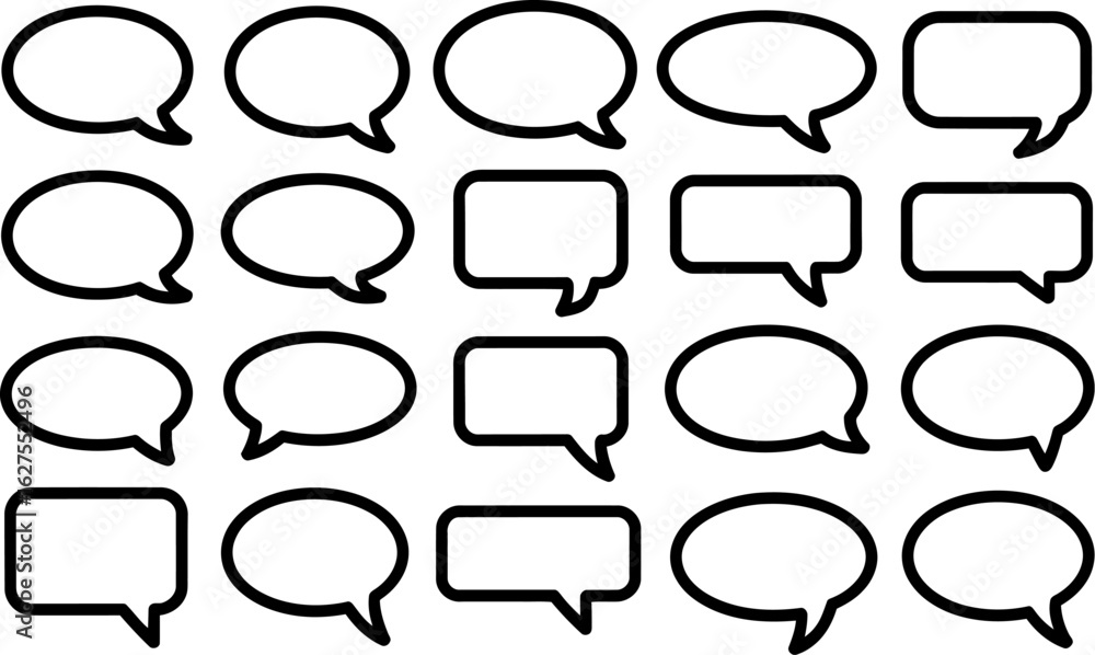 Obraz premium Speech bubble vector set dialog balloon chat communication talk