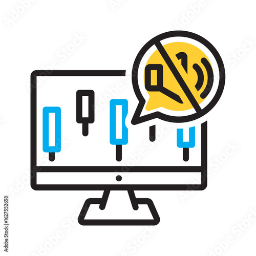Vector multi color icon for Distraction free