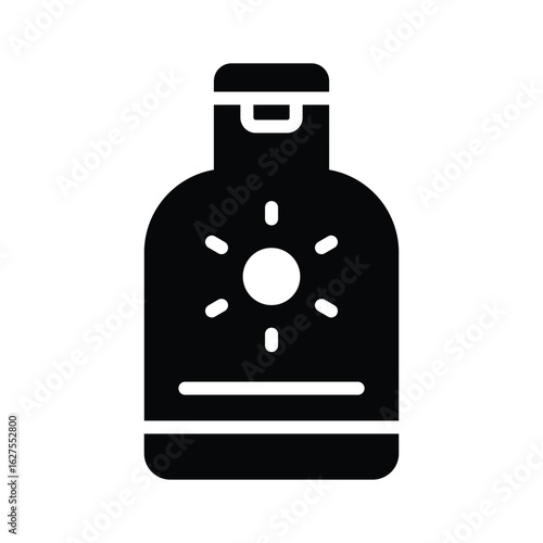 A modern glyph icon of sunblock bottle lotion