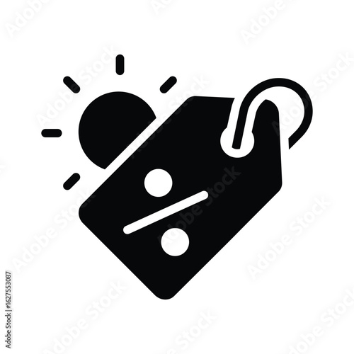 Easy to edit glyph icon of summer sale 