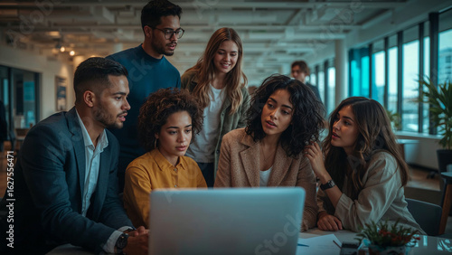 Young managers discuss the success of their business.
