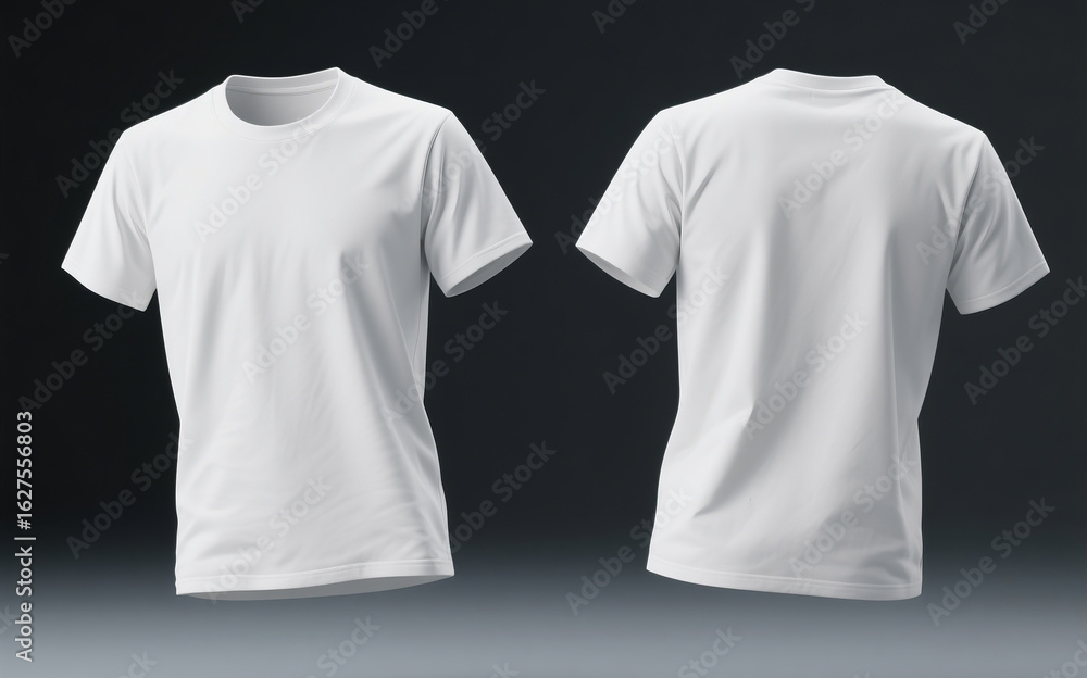 Realistic Unisex White T-Shirt Mockup – Front and Back View Realistic Unisex White T-Shirt Mockup – Front and Back View