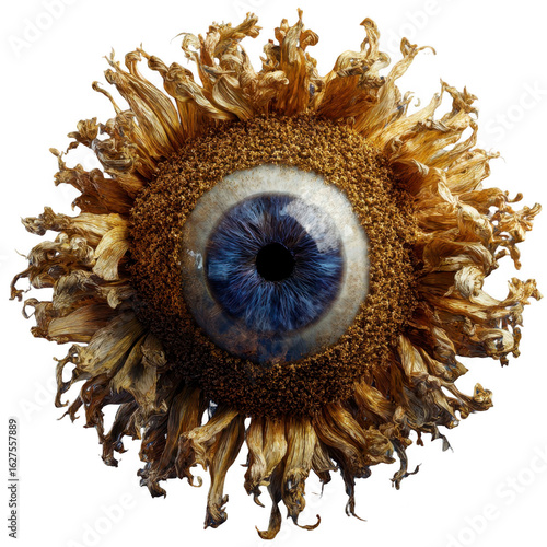 Wallpaper Mural A human eye nestled within a dried sunflower Torontodigital.ca
