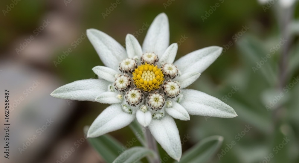 Edelweiss Flower Closeup Macro Shot Edelweiss Flower Closeup Macro Shot