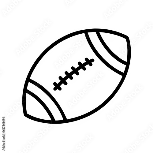 Simple Line Art Illustration of a Football