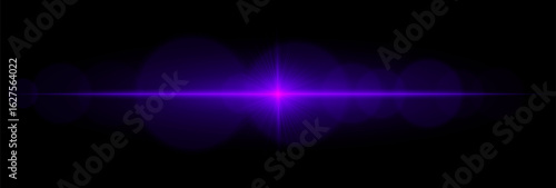 Wide horizontal flare with strong beams and bokeh circles, great for overlays, backgrounds, lighting accents, and modern digital effects.