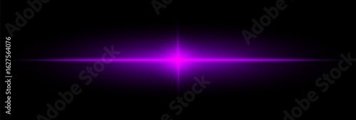 Bright horizontal flare with sharp beams and soft glow, ideal for digital overlays, backgrounds, decorative effects, and visual highlights.