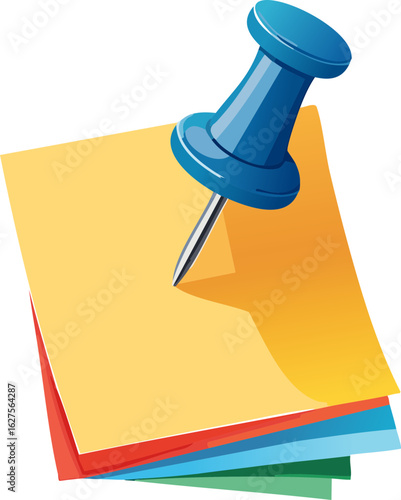 red push pin,pin snd note paper 