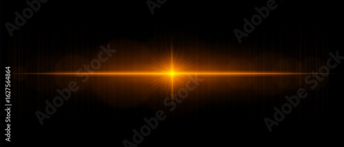 Horizontal starburst with bright central point and vivid radiating beams, great for backgrounds, overlays, highlights, and visual accents.