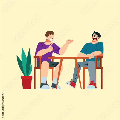Friendly Conversation Illustration