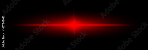 Bright horizontal flare with sharp beams and soft glow, ideal for digital overlays, backgrounds, decorative effects, and visual highlights.