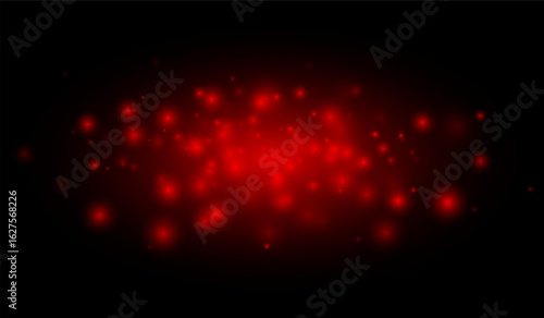 Soft glowing particles scattered on a dark field, creating an atmospheric light effect for overlays, decorations, backgrounds, and visual effects.