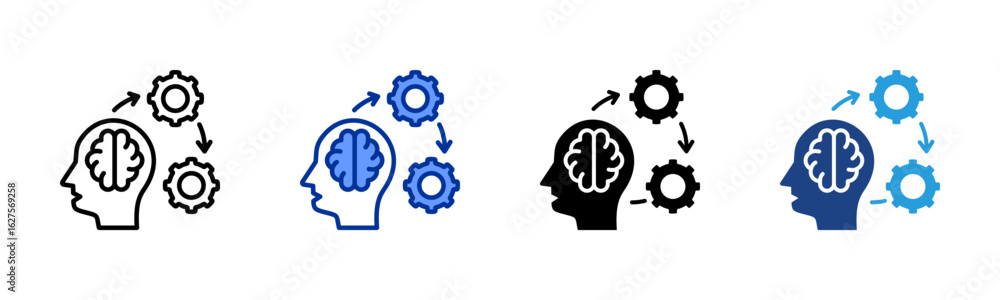 Obraz premium Logical Thinking icon sheet multiple style collection