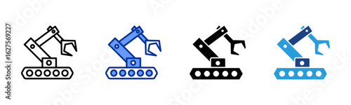 Robotics icon sheet multiple style collection
