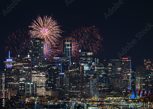 Fireworks over the Vancouver City line, Vancouver Fireworks