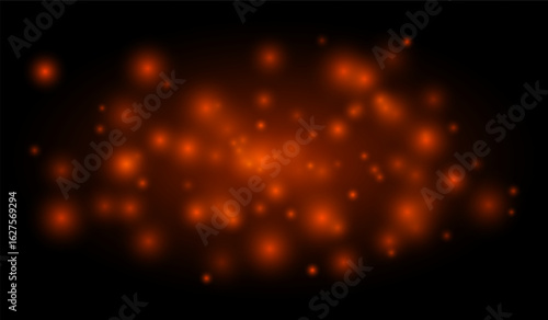 Clustered glowing points and blurred light form a dreamy particle effect for backgrounds, overlays, or visual design projects. Suitable for festive or magical compositions.