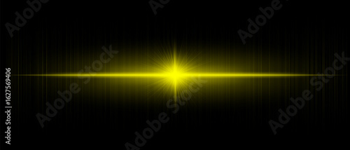 Horizontal flare with soft beams and fine light streaks, ideal for overlays, digital design, modern effects, and visual highlights in creative projects.