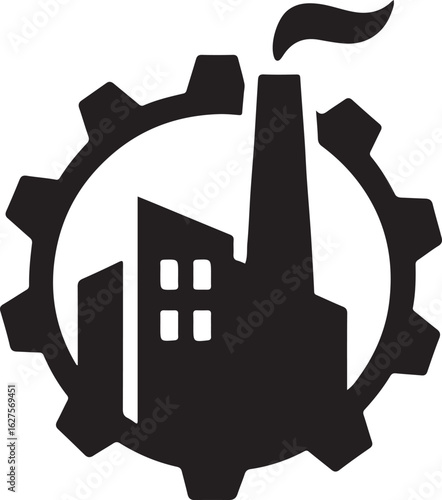 industry focused simple logo silhoutte vector art illustration