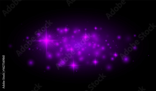 Starburst flares and glowing dots fill the scene, making this design suitable for overlays, digital artwork, and celebratory backgrounds.