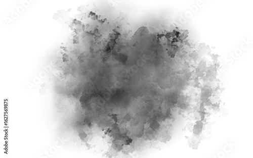 An abstract watercolor ink splotch with rough jagged edges. This is ideal for gritty designs dynamic visual effects.