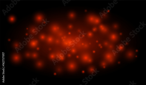 Clustered glowing points and blurred light form a dreamy particle effect for backgrounds, overlays, or visual design projects. Suitable for festive or magical compositions.