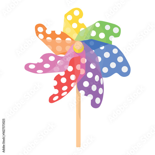 Cute rainbow polkadot windmill for carry.