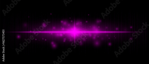Horizontal flare with strong central burst and long beams, perfect for overlays, digital effects, modern design, and creative highlights.