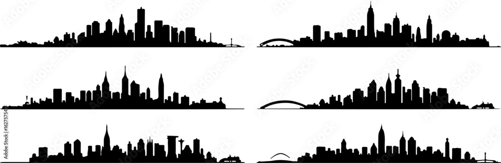 Fototapeta premium Cityscape Silhouettes Collection