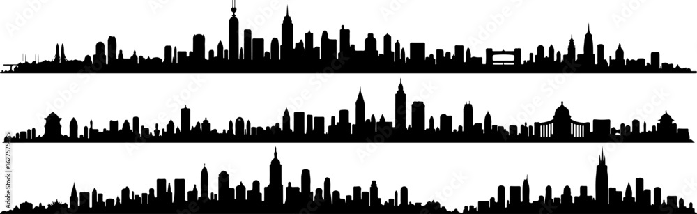 Fototapeta premium Cityscape Silhouettes Collection