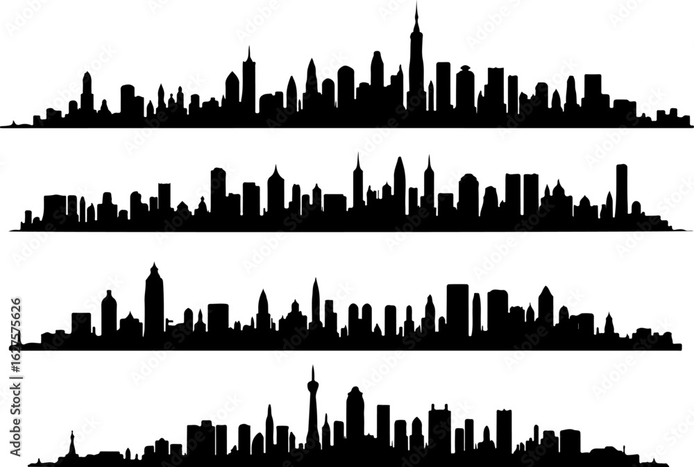 Obraz premium Cityscape Silhouettes Collection