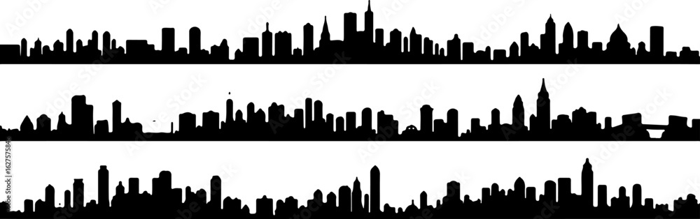Naklejka premium Cityscape Silhouettes Collection