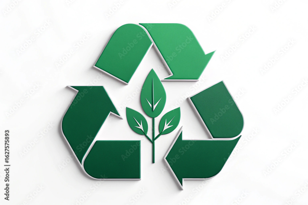 Obraz premium Modern Recycling Logo in Green.