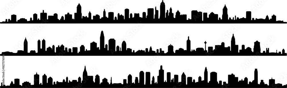 Naklejka premium Cityscape Silhouettes Collection