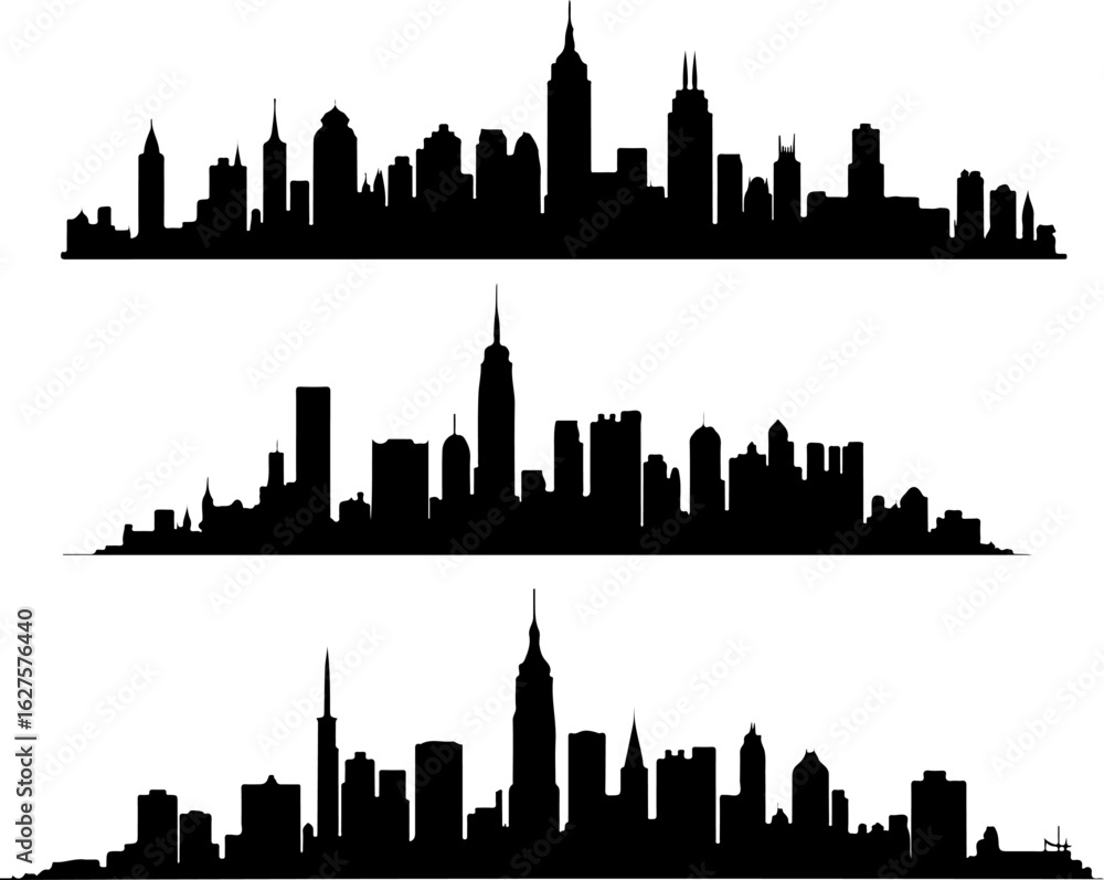 Naklejka premium Cityscape Silhouettes Collection