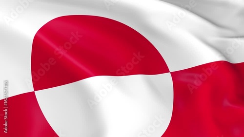 Wallpaper Mural Photo realistic slow motion 4KHD flag of the Greenland waving in the wind.  Seamless loop animation with highly detailed fabric texture in 4K resolution. Torontodigital.ca