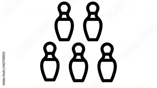 bowling pin minimalist line animation
