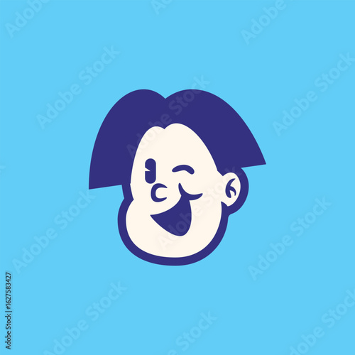 Confused cartoon kid face with clueless expression. Vector illustration in bold, clean style. Perfect for emoji, mascot, sticker, or children’s digital content