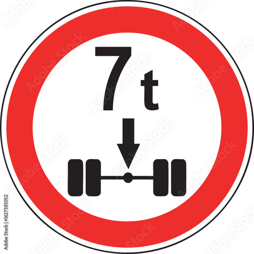 No Vehicles with a Loaded Weight Over Seven Tons Traffic Sign