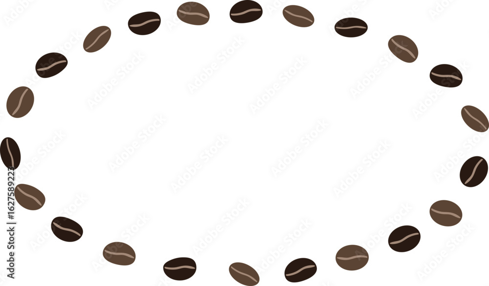 Obraz premium oval coffee beans frame line