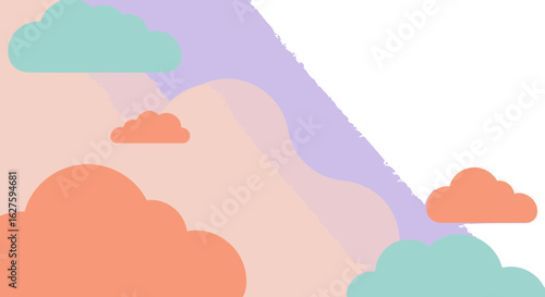 Colorful, abstract clouds in a gradient sky, with soft pastel tones. Ideal for a design project.