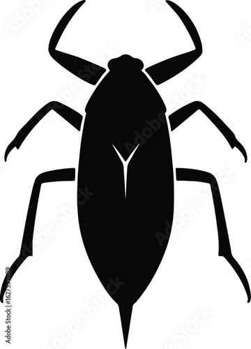 Silhouette water bug vector illustration for graphics and designs use