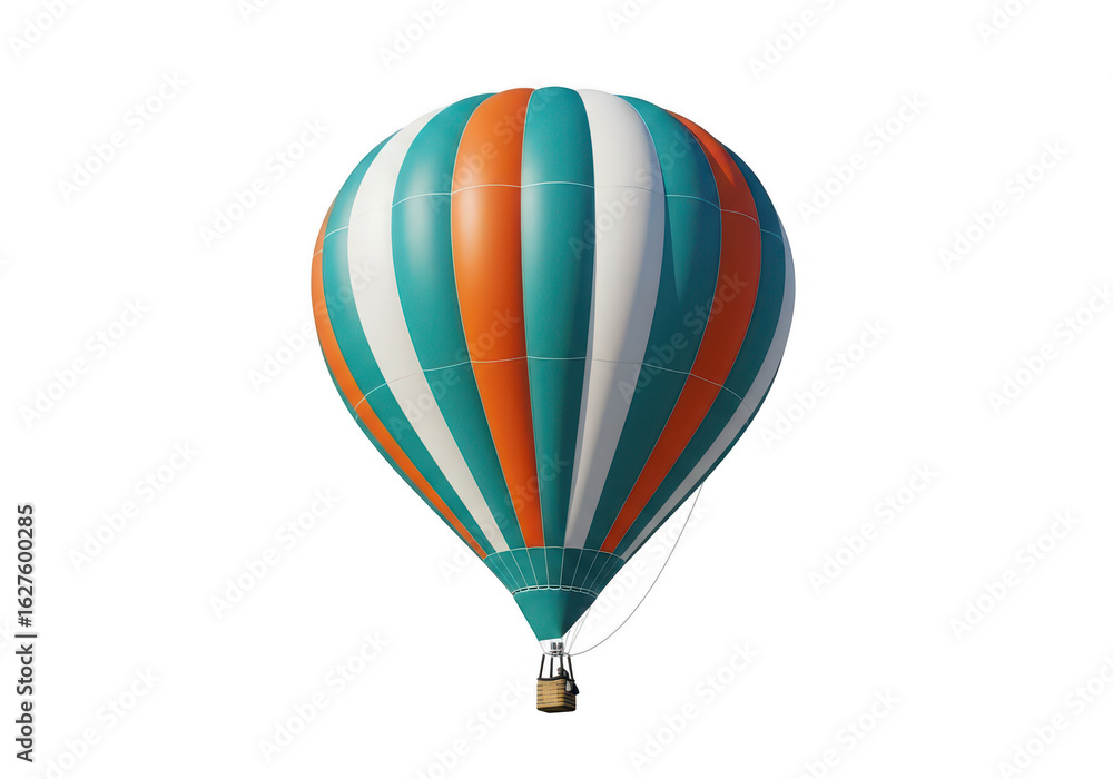 Naklejka premium Colorful hot air balloon isolated on transparent background