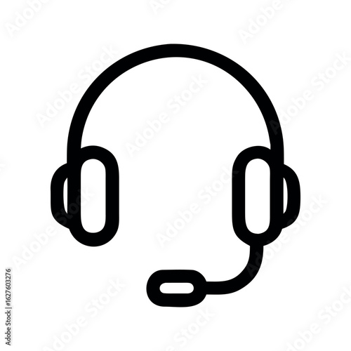 Black headset with microphone icon headphones communication
